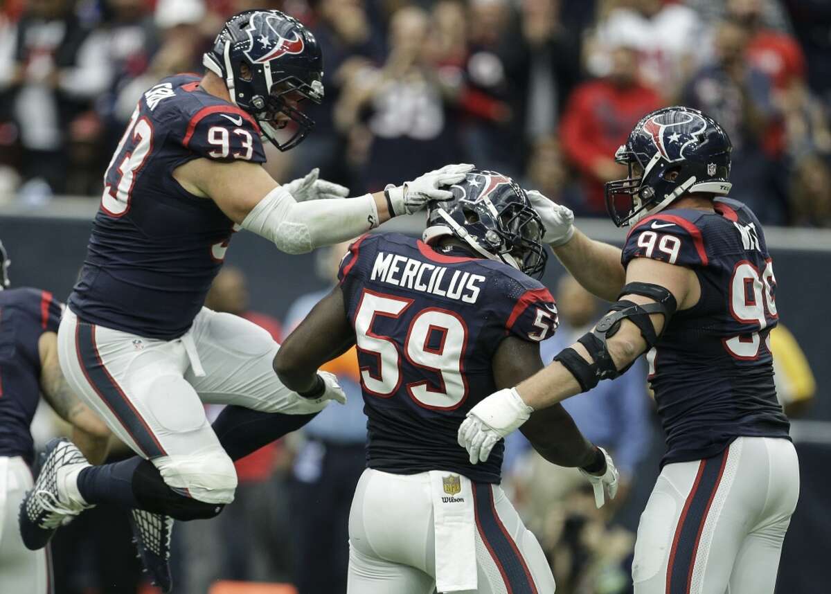 The Texans are looking to see a whole lot more of J.J. Watt (right) and Whitney Mercilus on the field together this fall. Injuries have kept them from playing together much the past two seasons.