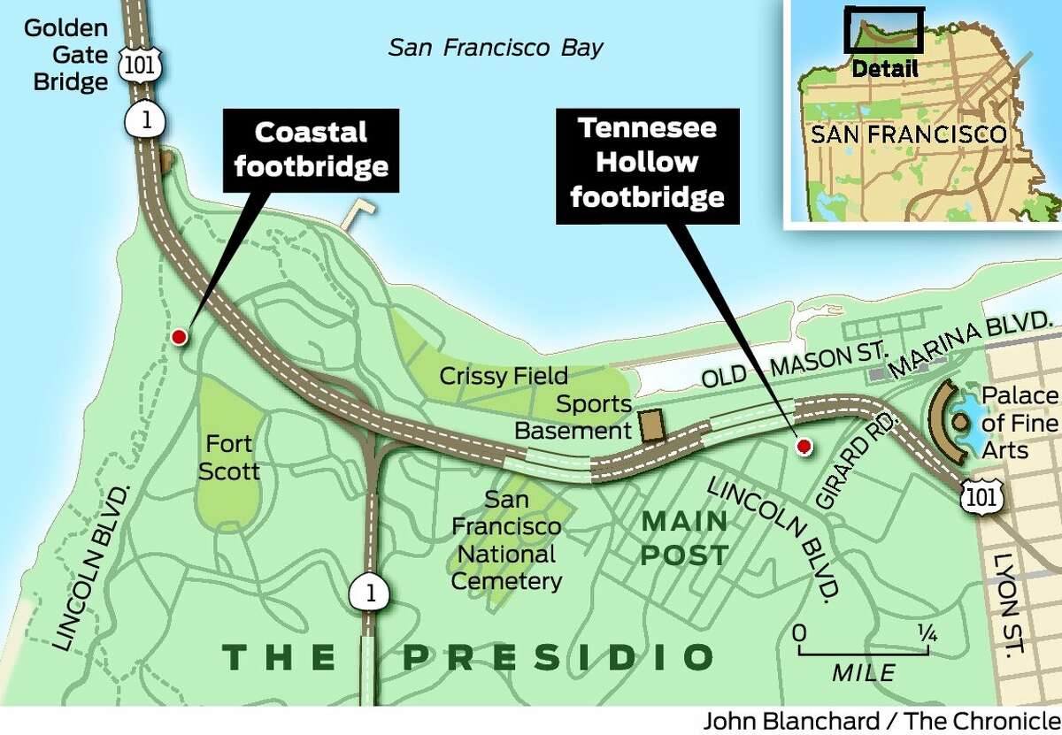 New Presidio footbridge fits in well with its famous neighbor