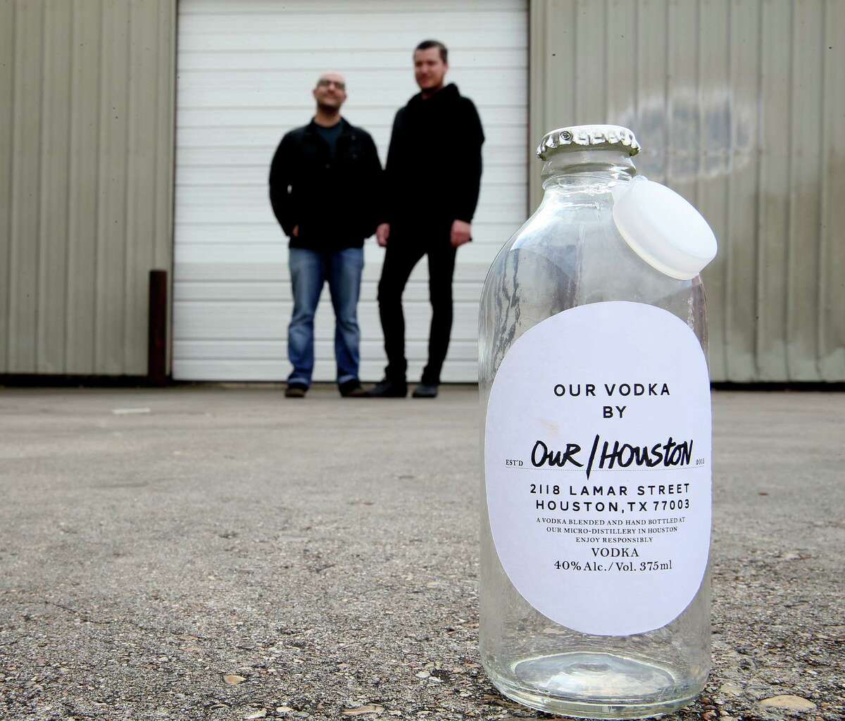 Omar Afra, left, and Dutch Small stand at the future location of Our/Vodka in Houston on Thursday, Jan. 7, 2016.