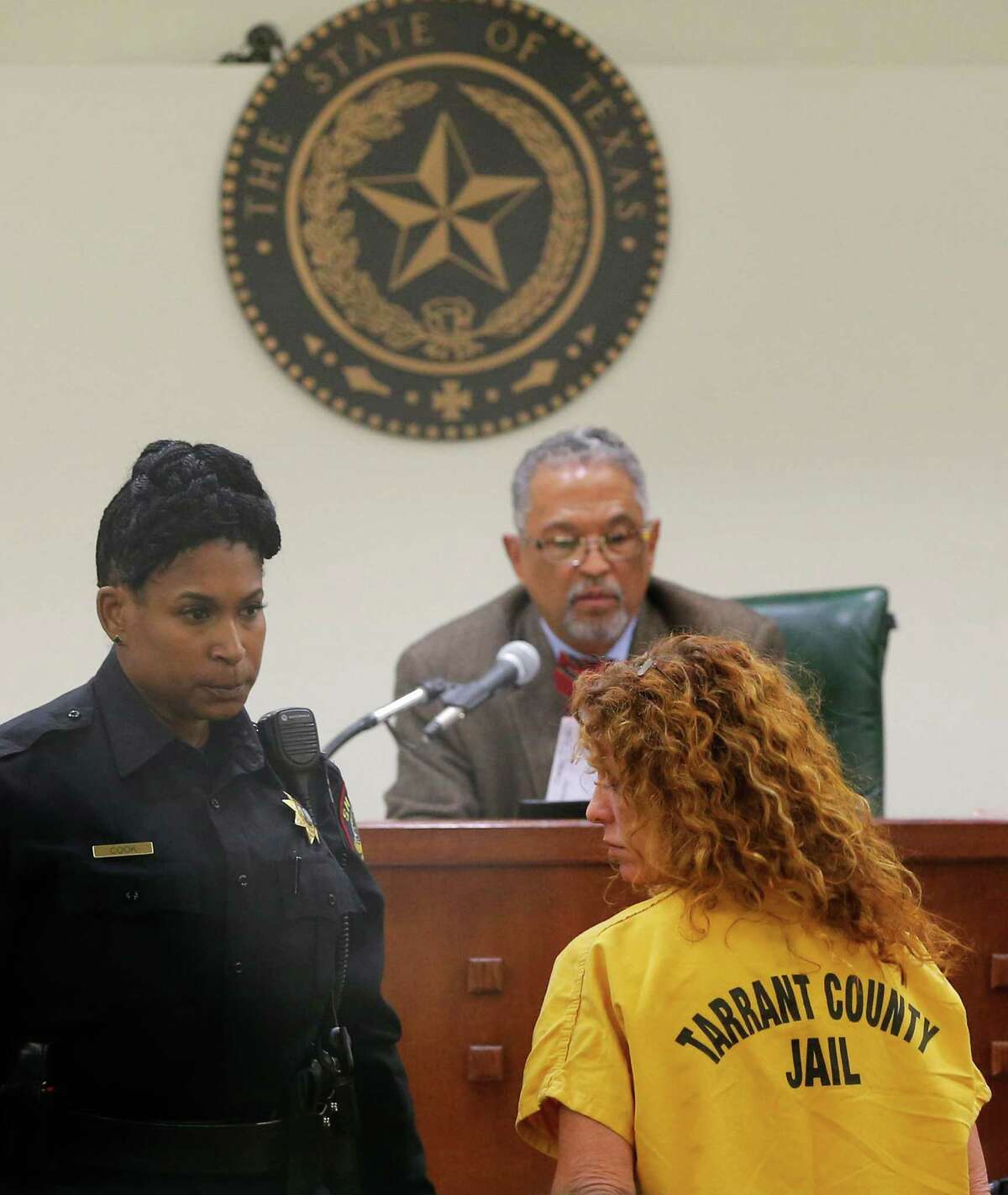 Tonya Couch appears before state District Judge Wayne Salvant in Fort Worth on Jan. 8, 2016. The mother of Ethan Couch, who used an "affluenza" defense after killing people in a drunken-driving wreck appeared in court on a charge of hindering the apprehension of a felon.
