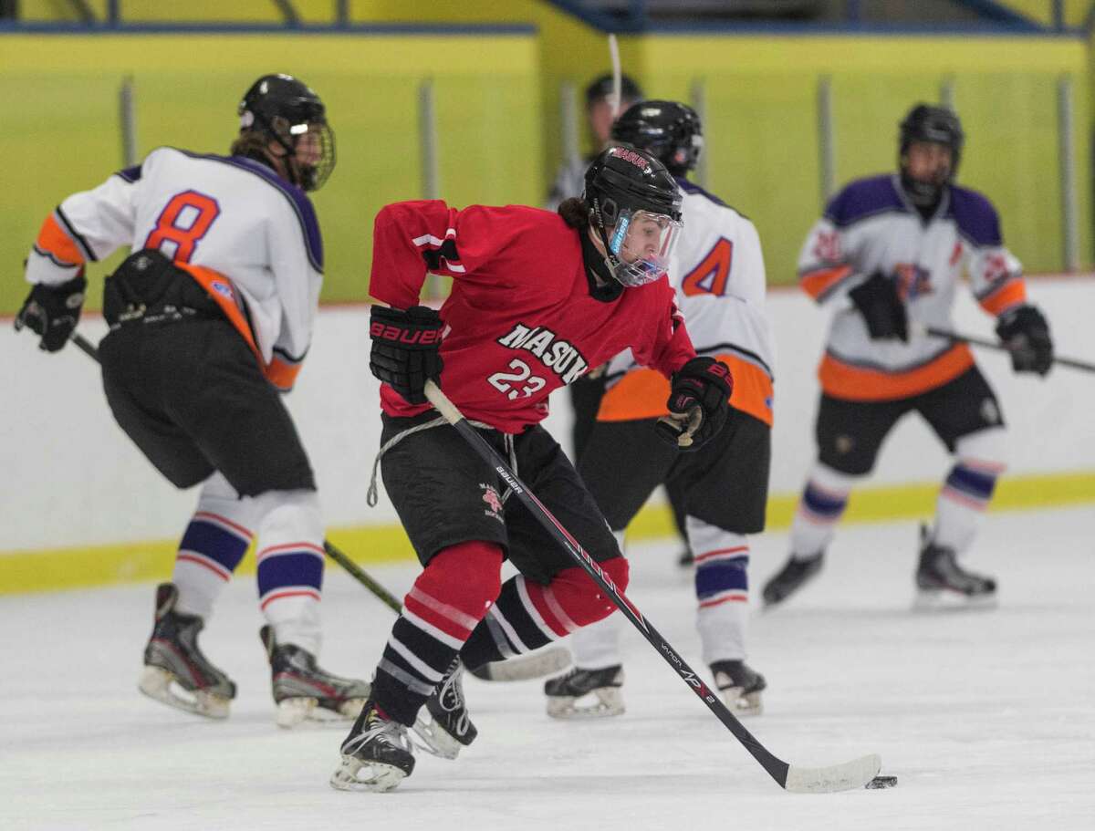 Masuk High played the Westhill-Stamford co-op team during a boys ice hockey game at Terry Connors Rink in Stamford on Jan. 2. There is an increased demand for ice time at Terry Connors Rink and other area rinks.