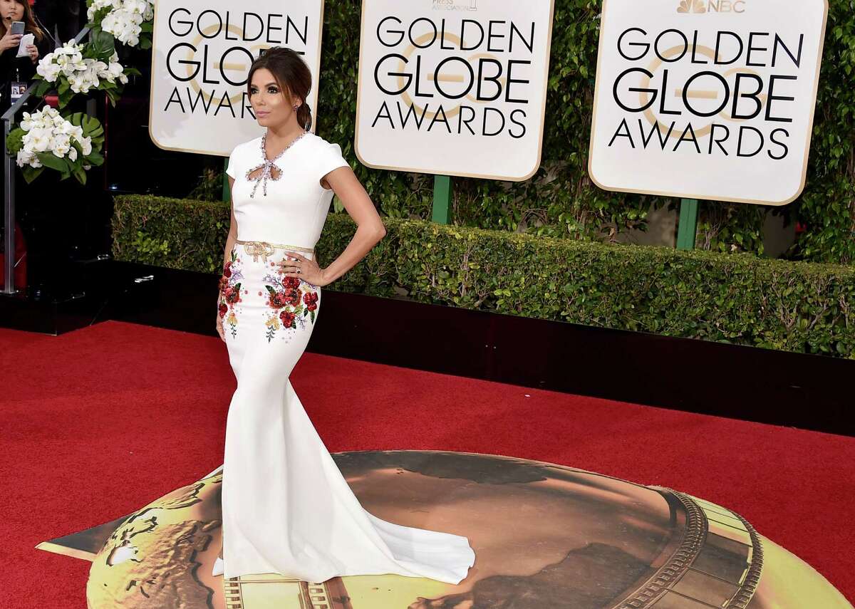 Continue clicking to see the other stars on the red carpet. Eva Longoria arrives at the 73rd annual Golden Globe Awards on Sunday, Jan. 10, 2016, at the Beverly Hilton Hotel in Beverly Hills, Calif.