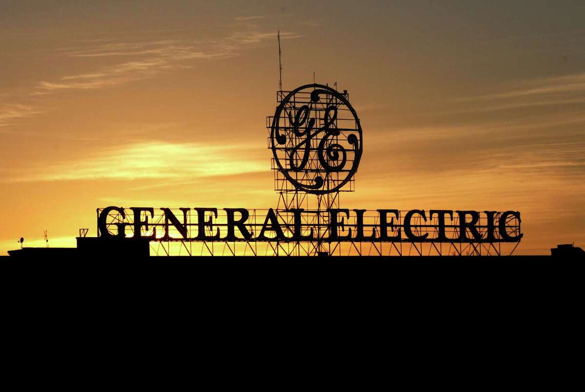 General Electric sign on Tuesday evening, Sept. 15, 2015, in Schenectady, N.Y. (Michael P. Farrell/Times Union)