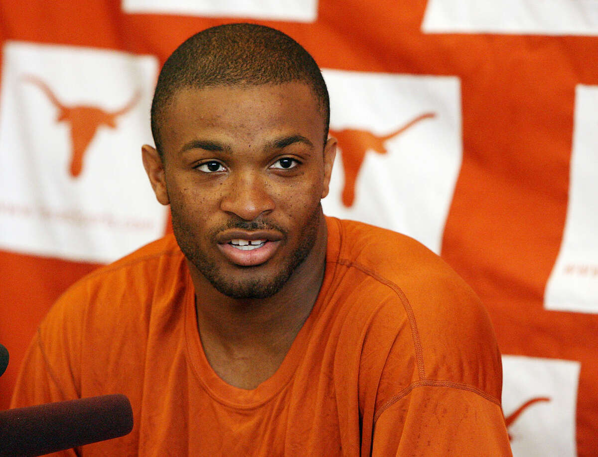 Texas junior forward P.J. Tucker speaks during a news conference on April 24, 2006, in Austin.
