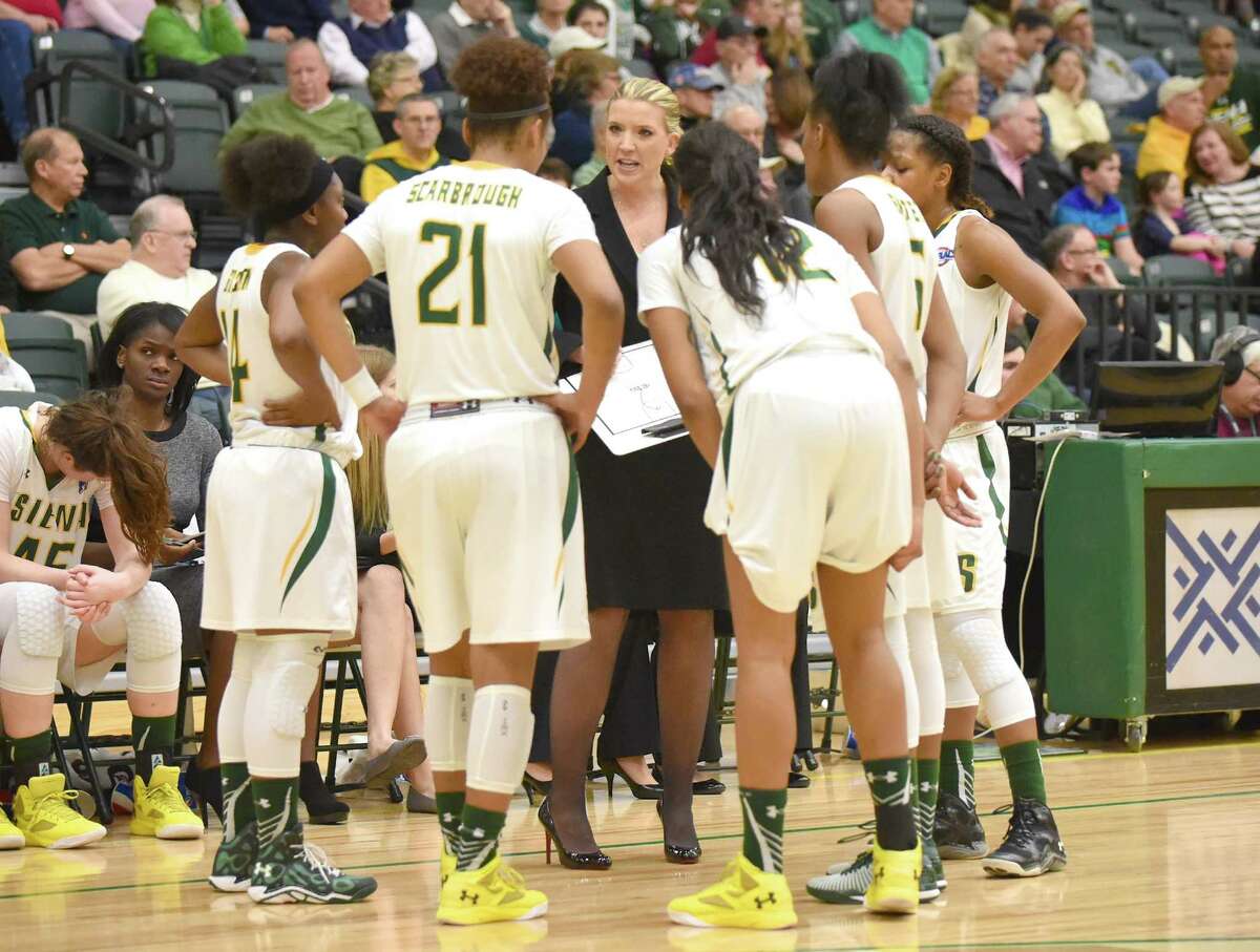 Coach Ali Jaques and the Siena women's basketball team are off to their best start in 14 years. (Photo courtesy Siena College)