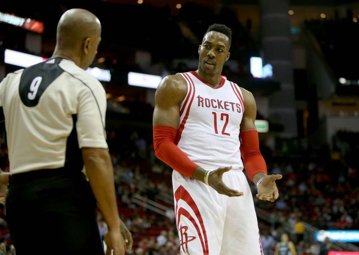 The Dwight Howard era in Houston will continue for at least a few more months after he wasn't moved at Thursday's NBA trade deadline. Click through the gallery to relive Howard's time in Houston.