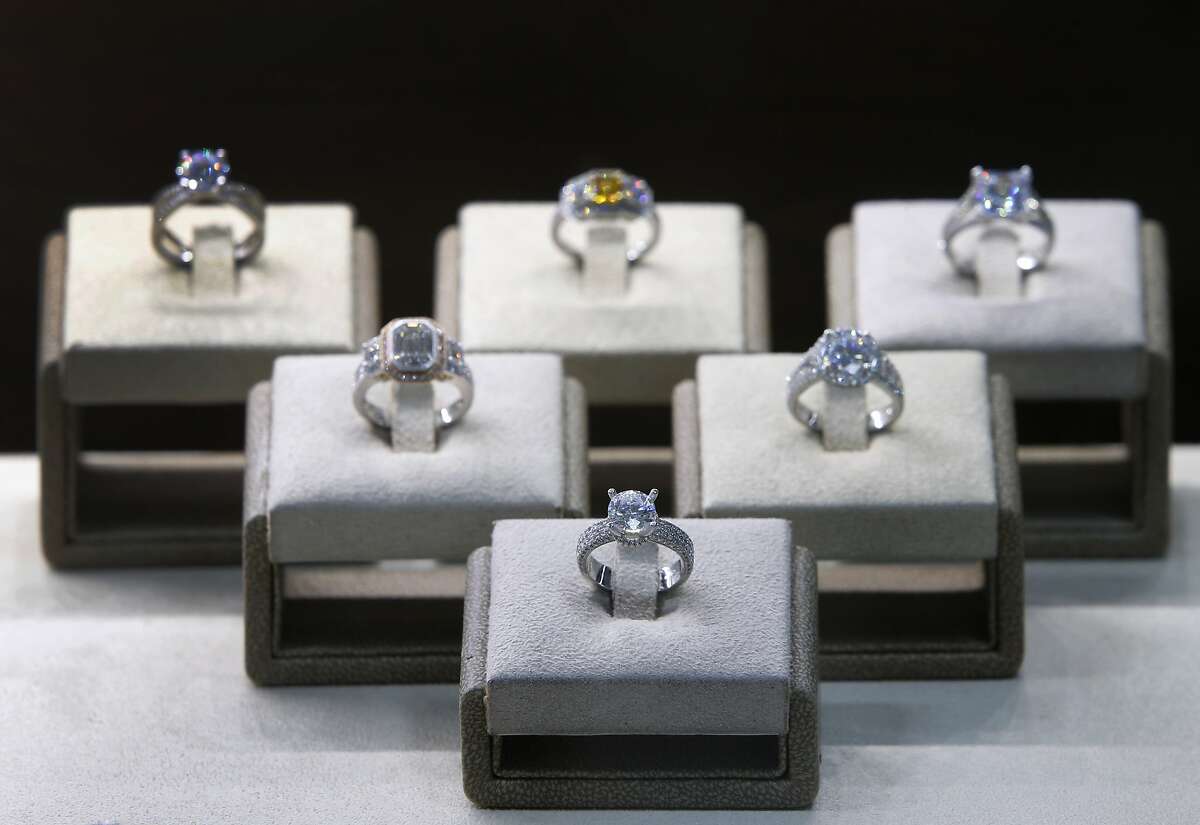 Rings designed by jeweler Set F. are seen at his La Bijouterie jewelry boutique in San Francisco, Calif. on Tuesday, Jan. 12, 2016.