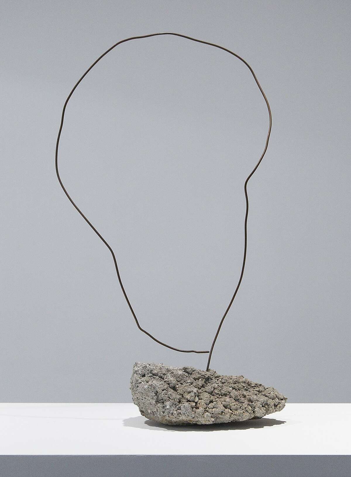 An untitled work by David Ireland, on view at San Francisco Art Institute, epitomizes his use of such simple materials as wire and concrete. The form refers to an elephant's ear or a map of Africa.