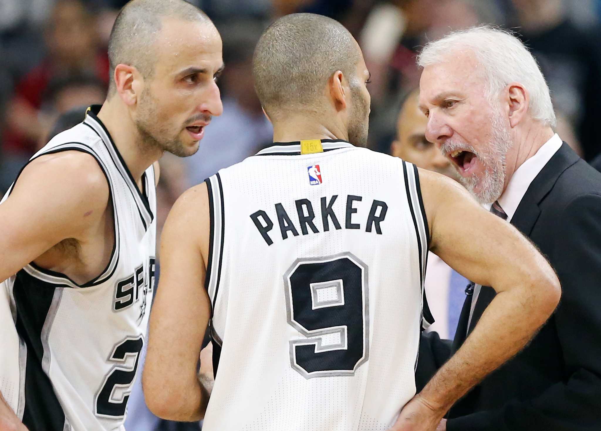 Parker sporting retro Spurs uniforms when they were the San