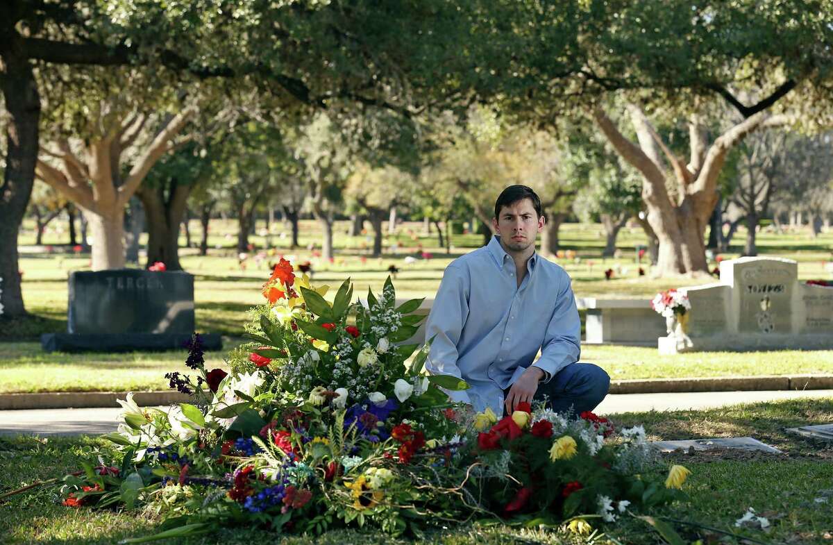 Cliff Molak visits the Sunset Memorial Park grave of his brother David, an Alamo Heights High School student who committed suicide Jan. 4 after being cyberbullied. A Facebook that Cliff wrote about his brother’s death went viral.