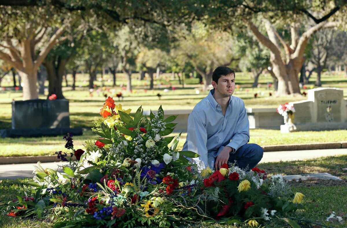 Portrait of Cliff Molak at the grave of his brother David Molak, a former Alamo Heights High School sophomore who commited suicide after cyberbullying, Friday Jan. 15, 2016 at Sunset Memorial Park.