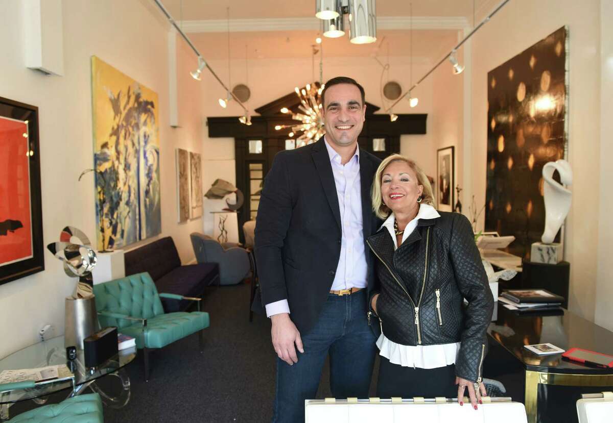 Design Consultant Geoffrey Walsky and Art Consultant Isabella Garrucho pose at the Fairfield County Antique and Design satellite location in Greenwich. The Norwalk-based store recently opened up a smaller satellite location at 45 E. Putnam Ave. in Greenwich and features upscale mid-century modern furniture and investment-grade art.