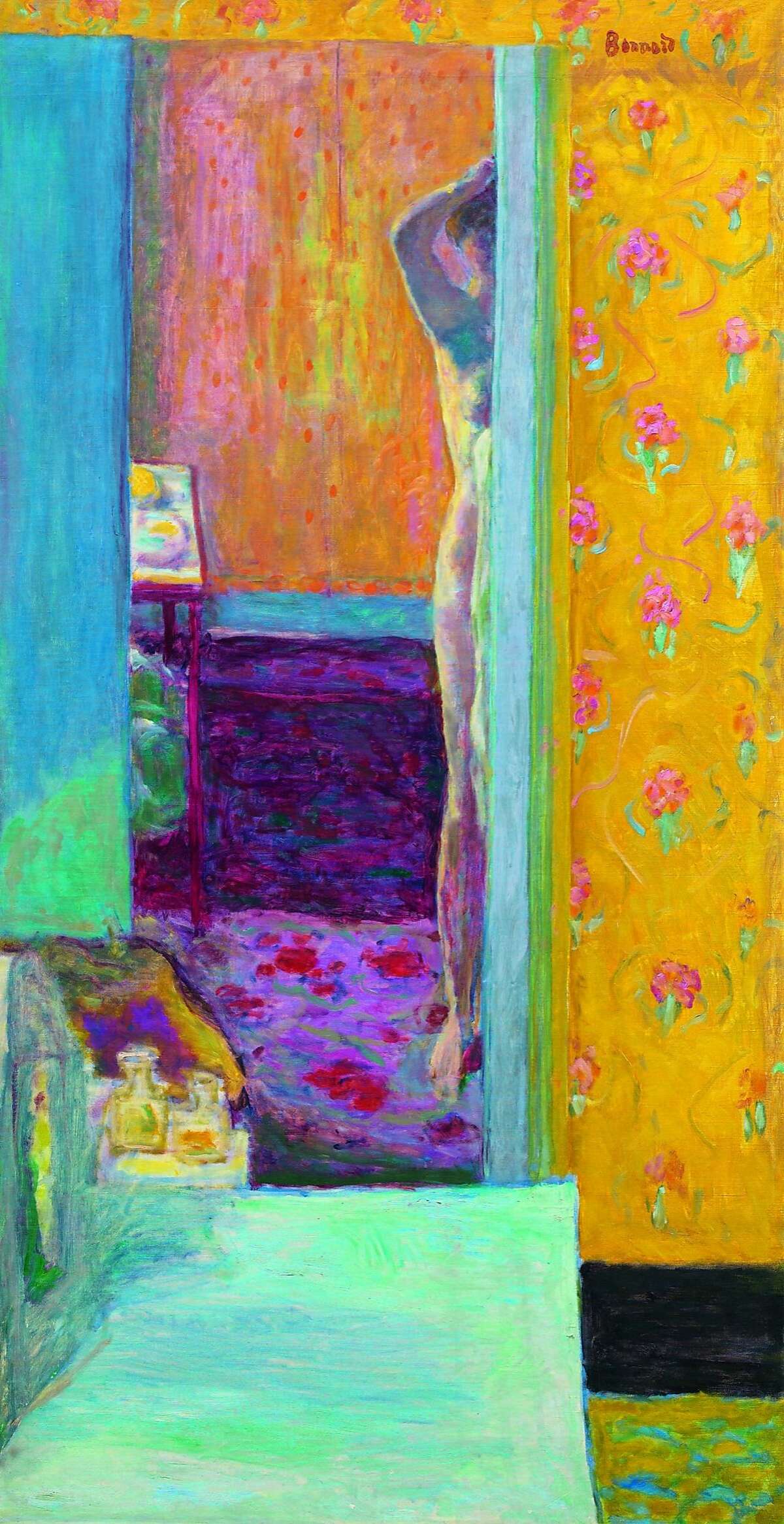 Pierre Bonnard's "Nu dans un interieur" (1935), oil on canvas. 134 x 69.2 cm. On view at the Legion of Honor in "Pierre Bonnard: Painting Arcadia," Feb. 6-May 15.