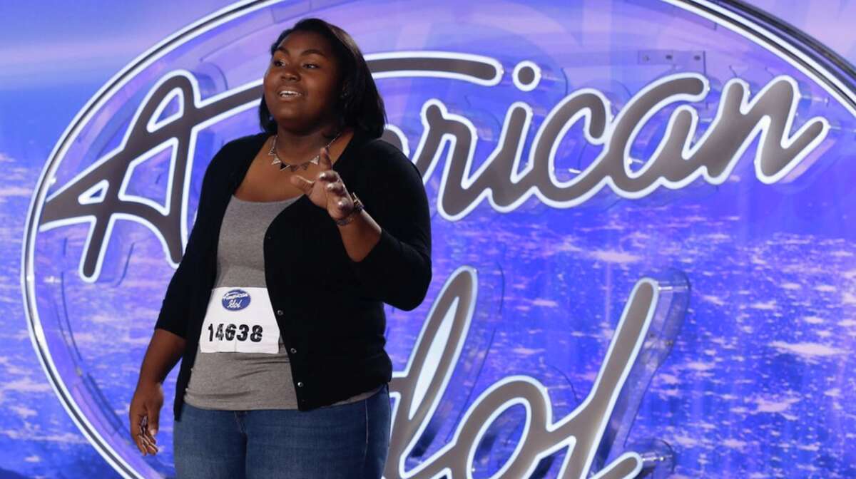 Chynna Sherrod, of Bridgeport, Conn., auditions in front of judges Jennifer Lopez, Keith Urban and Harry Connick Jr. on the 15th and final season of American Idol.