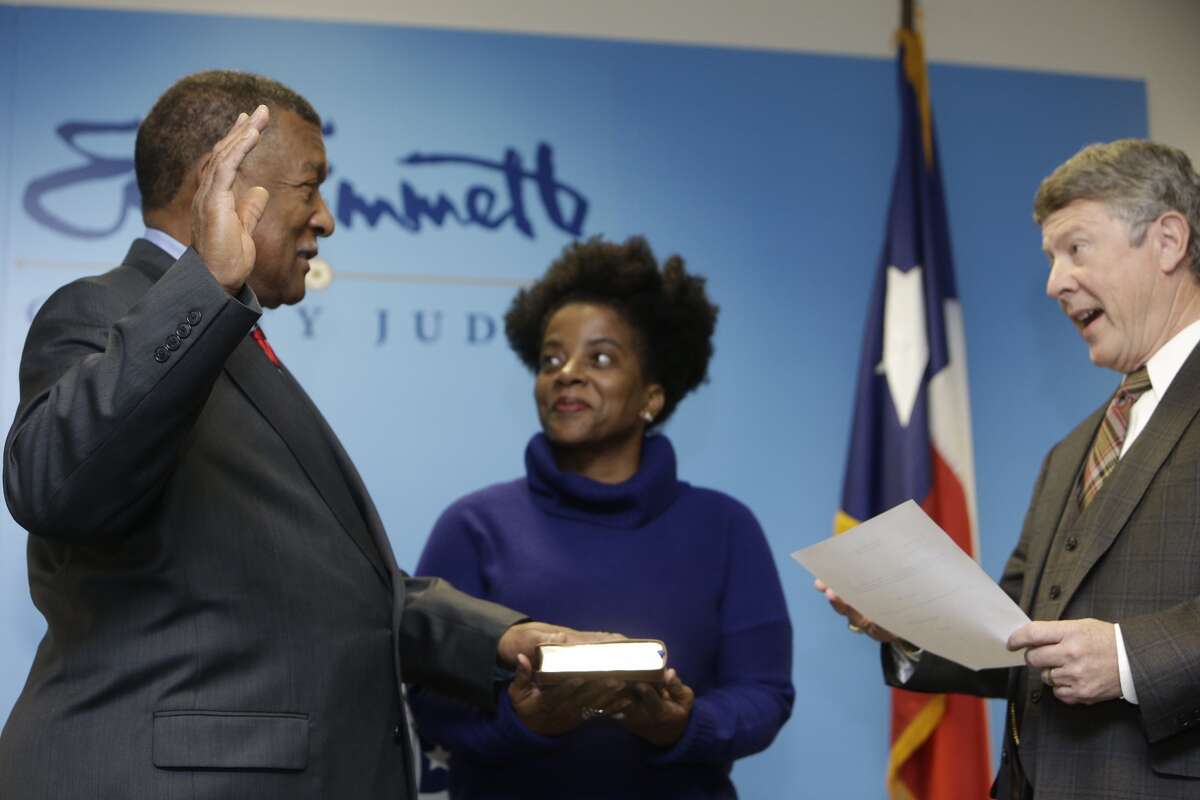 Harris County Judge Ed Emmett on Friday named Gene Locke, a former city attorney and mayoral candidate, to complete El Franco Lee's term on Commissioners Court.