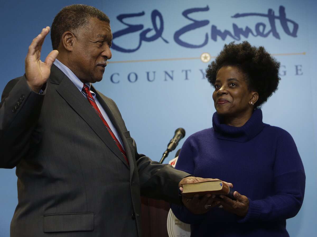 Harris County Judge Ed Emmett on Friday named Gene Locke, a former city attorney and mayoral candidate, to complete El Franco Lee's term on Commissioners Court.