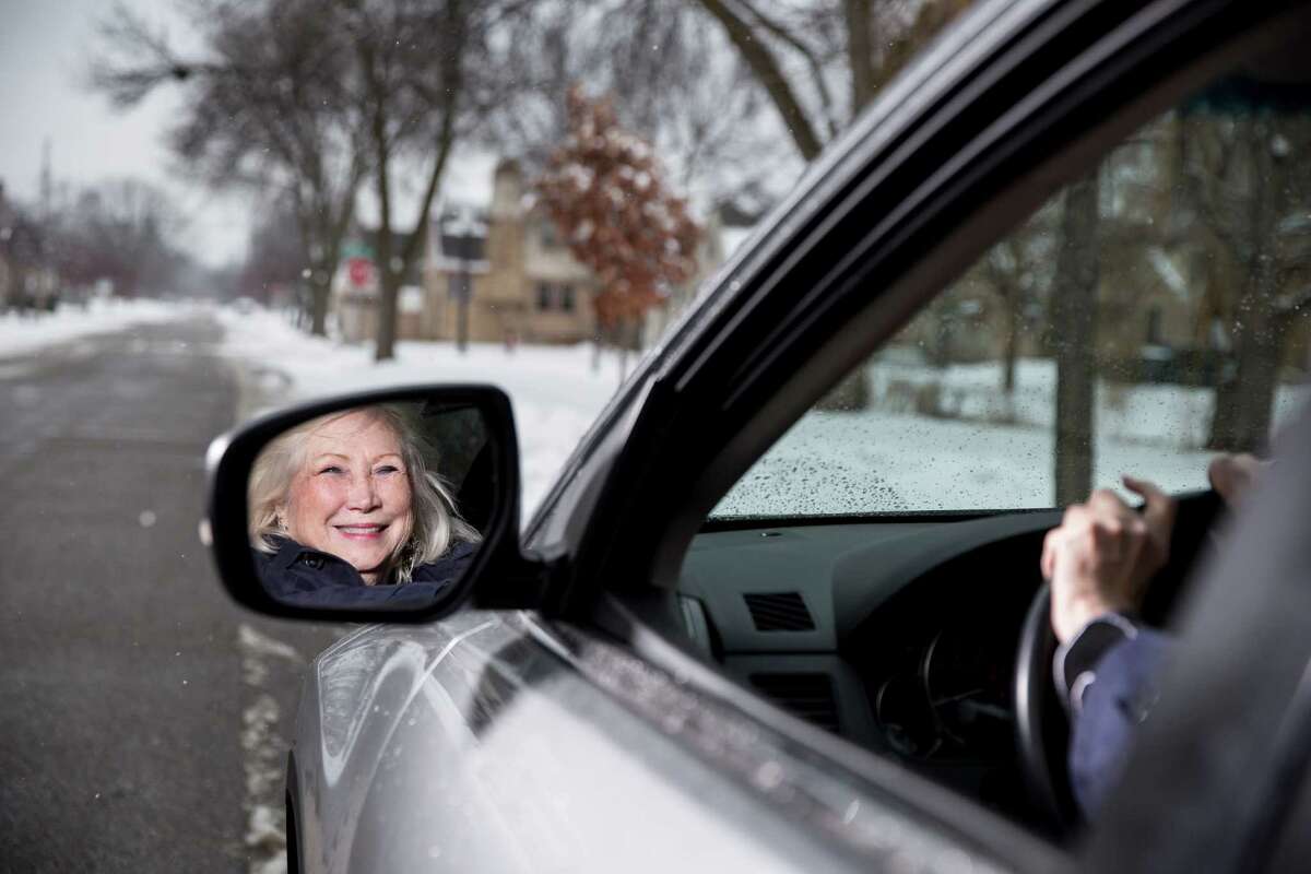 Sue Johnson, 73, is among a growing number of older Americans who are driving for Uber or its competitor Lyft to augment their retirement income.