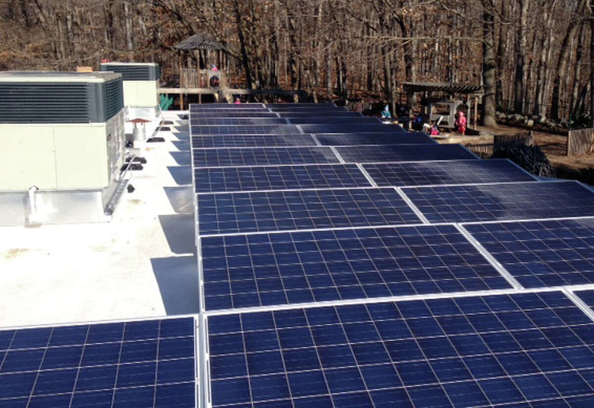 Solar panels have been installed at Earthplace as part of a multi-year project to improve energy efficiency and conservation, as well as support its sustainability.