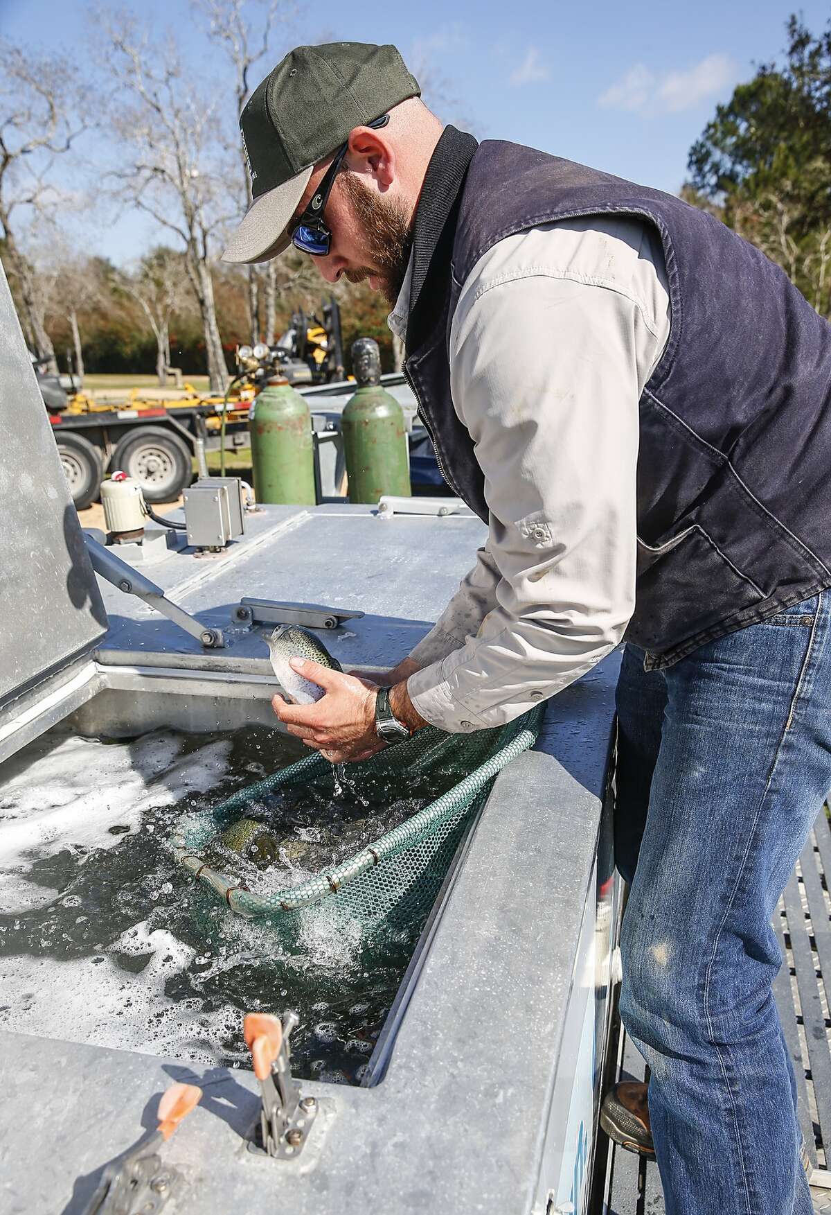 Troutstocked lake draws crowd to Katy park