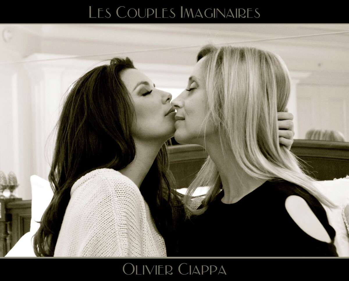 Eva Longoria posed with singer Lara Fabian in this seductive photo as part of a photo series aimed at showing that "love is love," regardless of sexual orientation.
