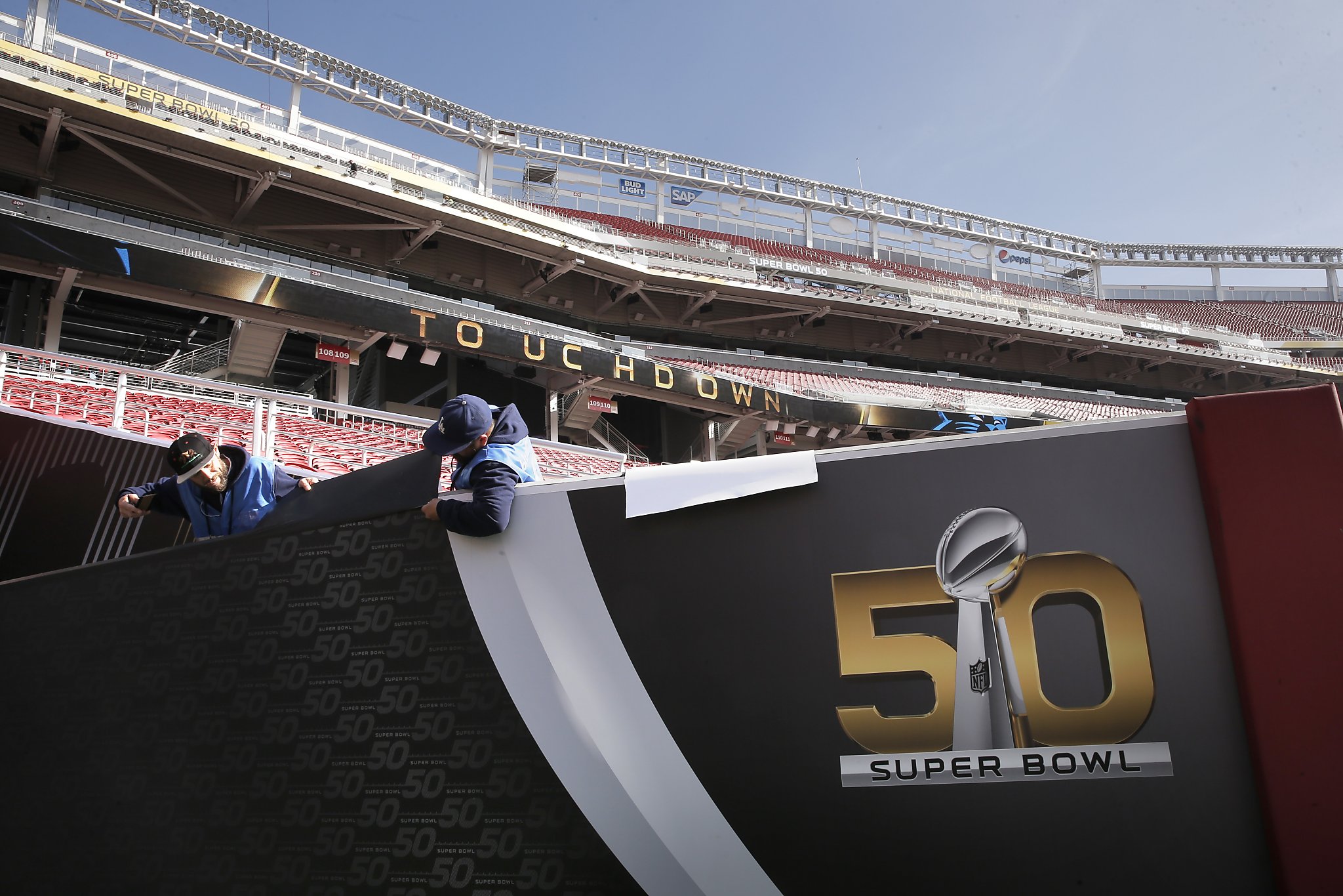 NFL gives sneak peek at Levi's Stadium tricked out for Super Bowl