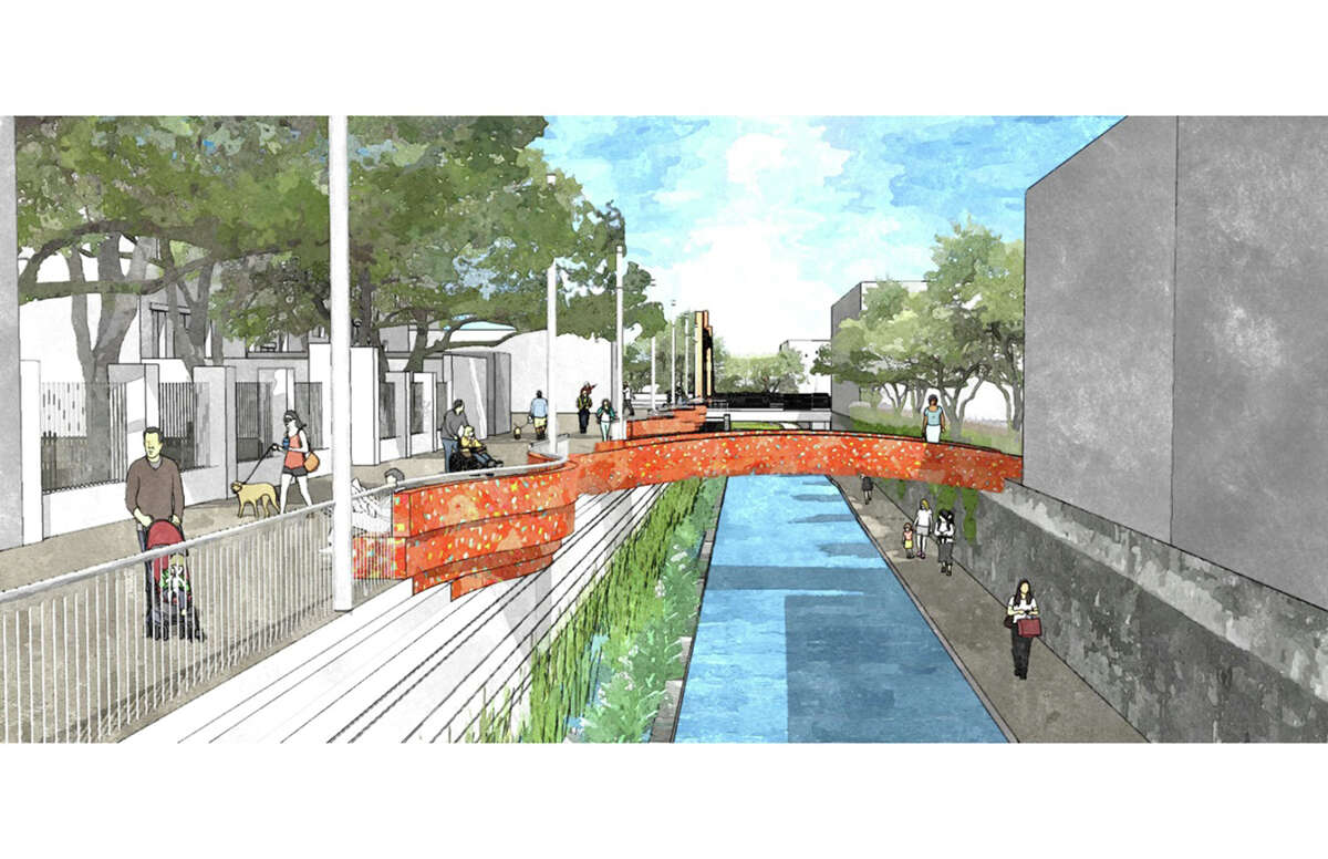 San Pedro Creek Restoration Project revised designs Phase 1 & Phase 2 for the creek redevelopment.