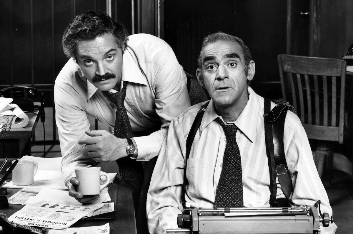 Hal Linden, left, was the title character in TV's 'Barney Miller' and Abe Vigoda, right, played off the lead role as Detective Phil Fish for a little more than two seasons. ﻿