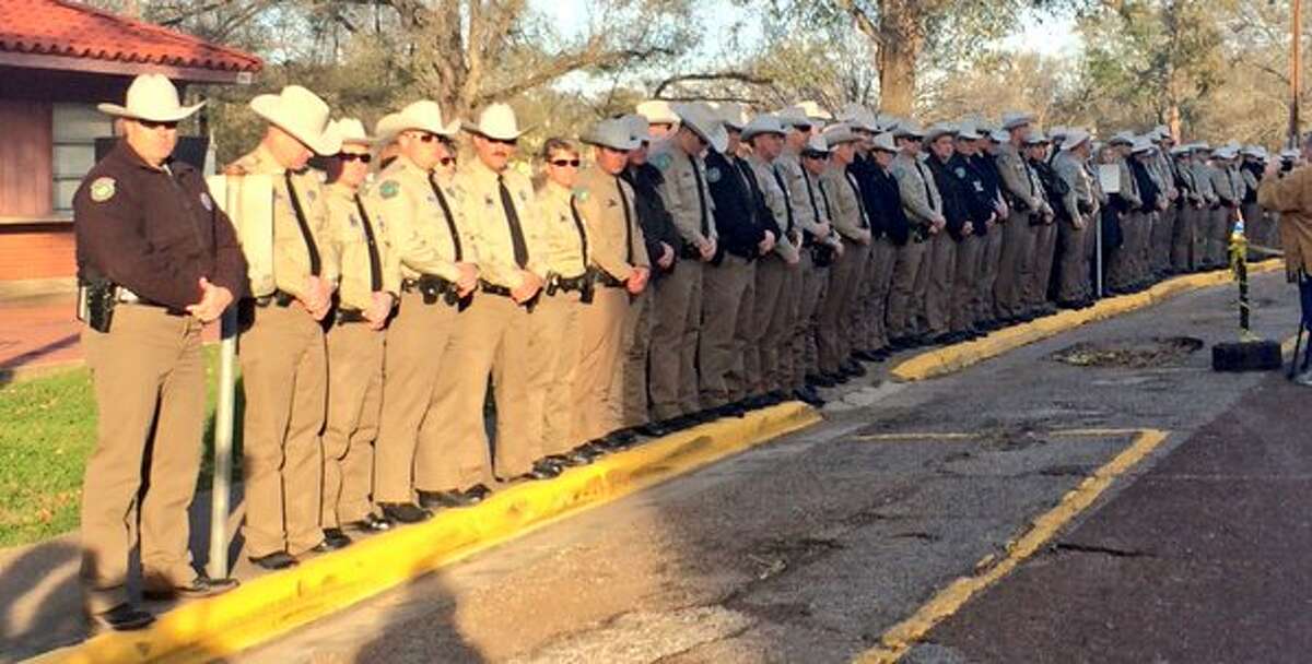 Dozens of game wardens and retired game wardens gathered outside the prison awaiting the execution of James Garrett Freeman.