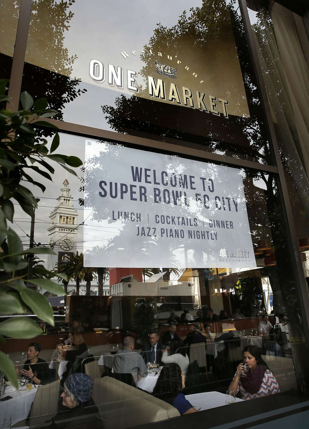 The lunch crowd at One Market Restaurant which is inside Super Bowl City at the foot of Market Street as seen on Thursday.  January 2, 2016, in San Francisco, California.