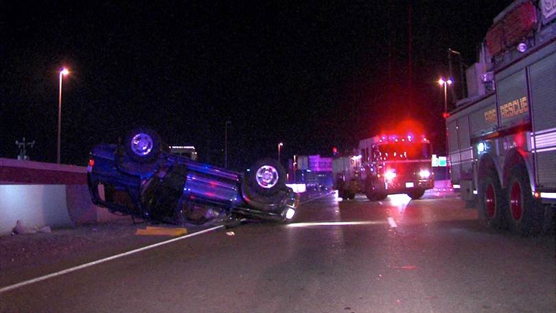 Man hospitalized after high-speed rollover crash on North Side