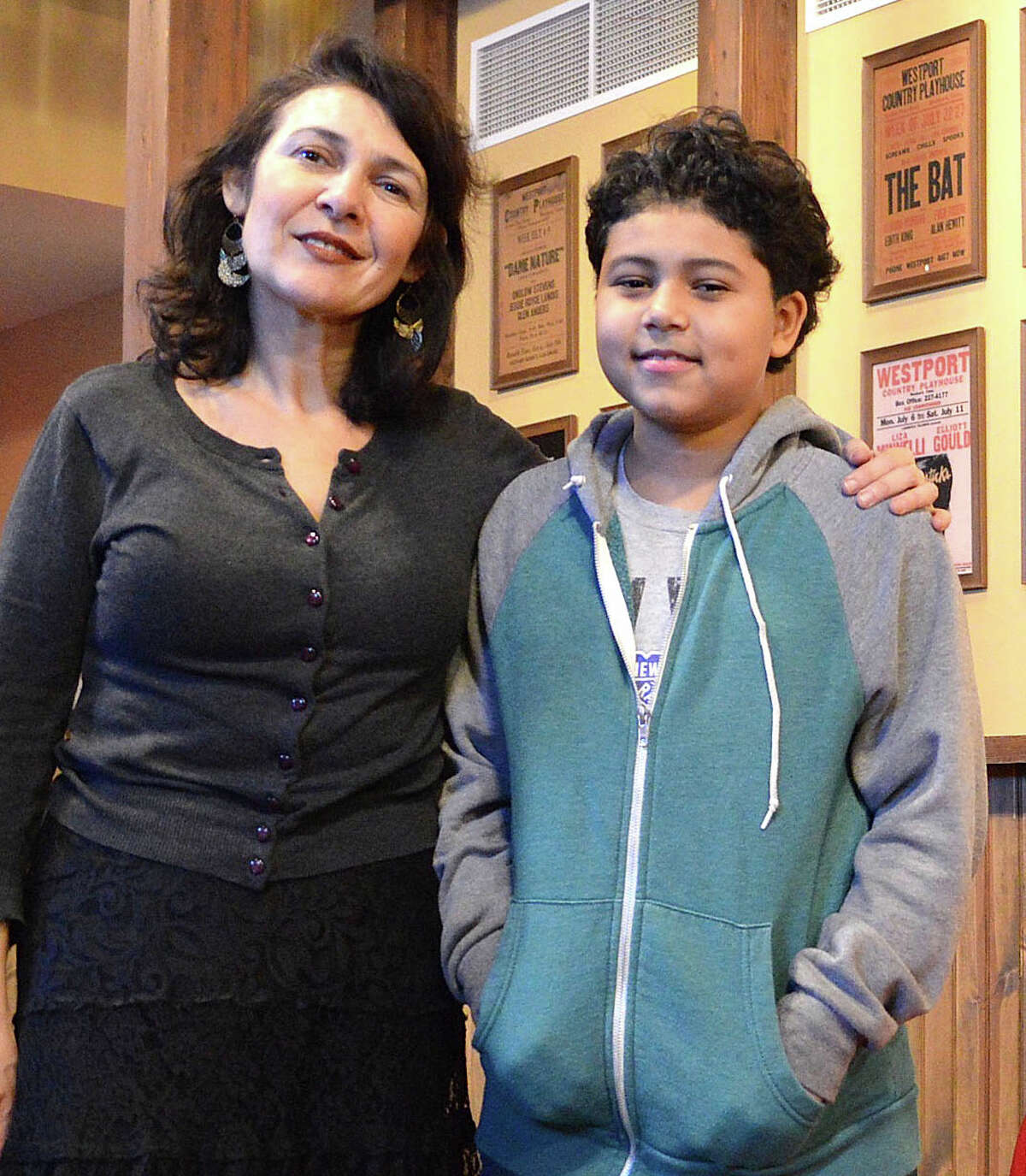 Rayhan Pasternak of Fairfield, left, was accompanied to the WestportREADS program by grandson Leon, 9, because like speaker/writer James McBride, they have mixed-race backgrounds.