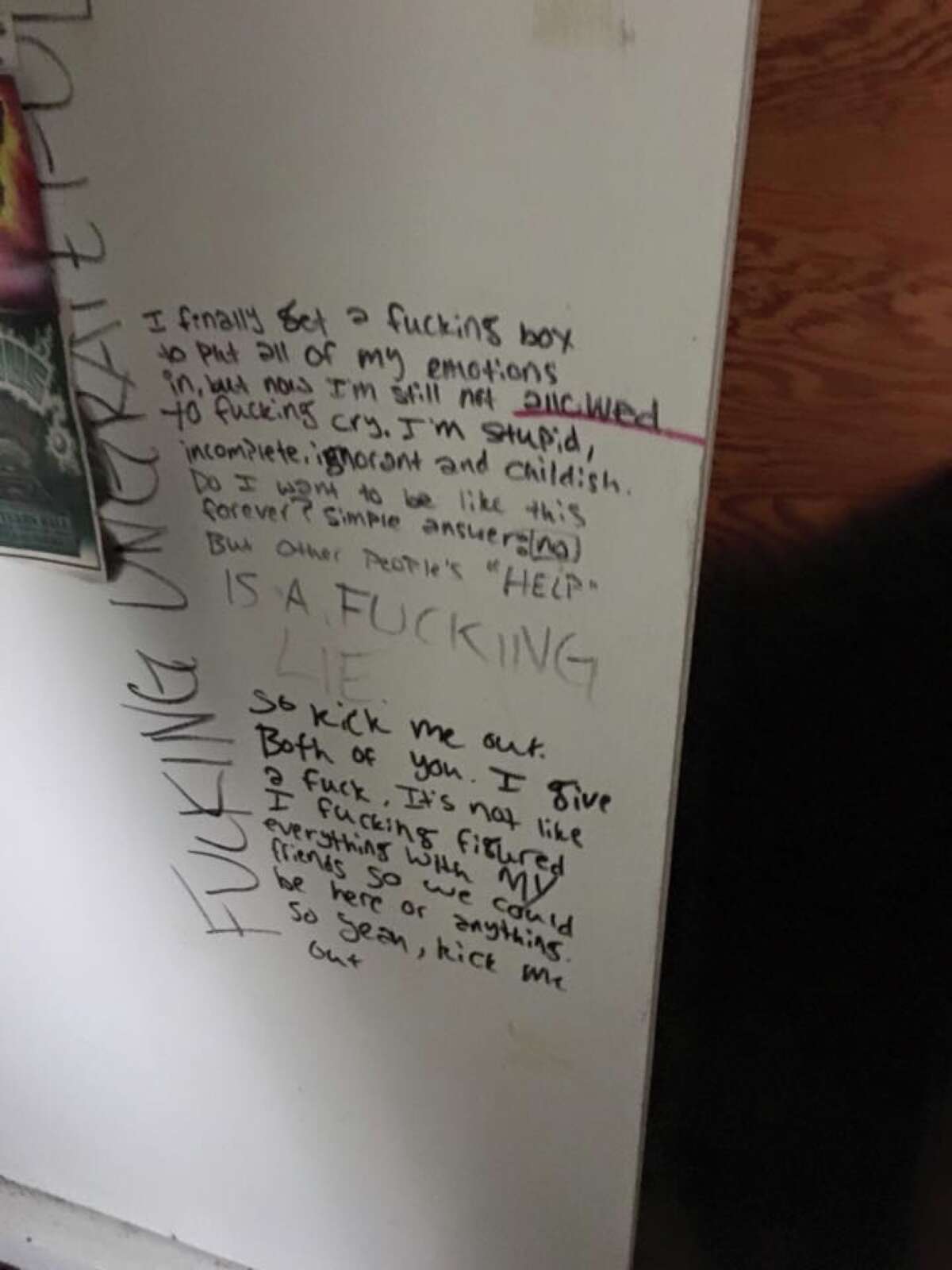 While touring the fixer-upper at 708-710 Buchanan St., a Reddit user who goes by ElroySF came across what he thinks is a note from squatters who inhabited the property at one time.