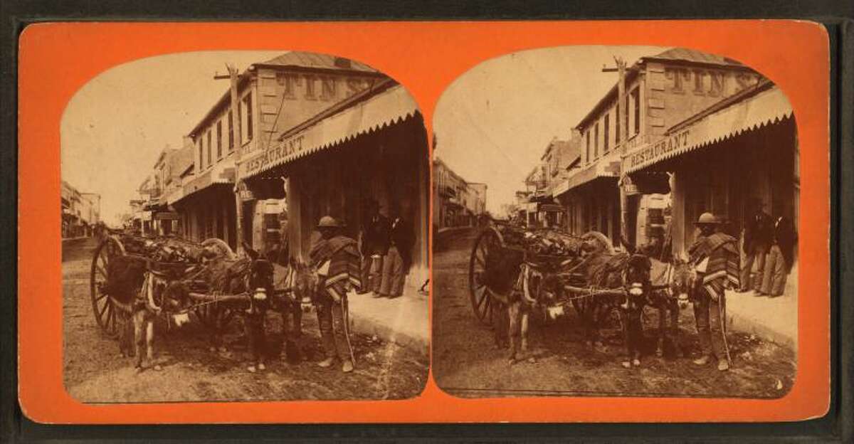 Mexican selling woodStereoscopic view, 1876-1879