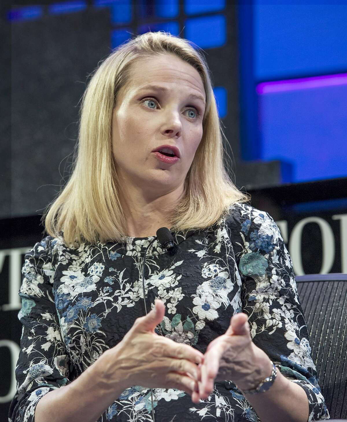 Marissa Mayer, president and chief executive officer of Yahoo Inc., at the 2015 Fortune Global Forum in San Francisco in November. Mayer, who has overseen falling sales in 7 of the past 10 quarters, promised to detail a plan to cut costs and boost growth when quarterly earnings are released Tuesday. Must credit: Bloomberg photo by David Paul Morris.