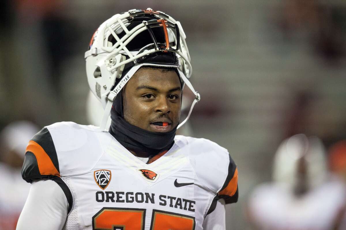 FILE — Oregon State safety Ryan Murphy (25) before the start of an NCAA college football game against Washington State on Saturday, Oct. 12, 2013, at Martin Stadium in Pullman, Wash. Oregon State won 52-24. (AP Photo/Dean Hare)
