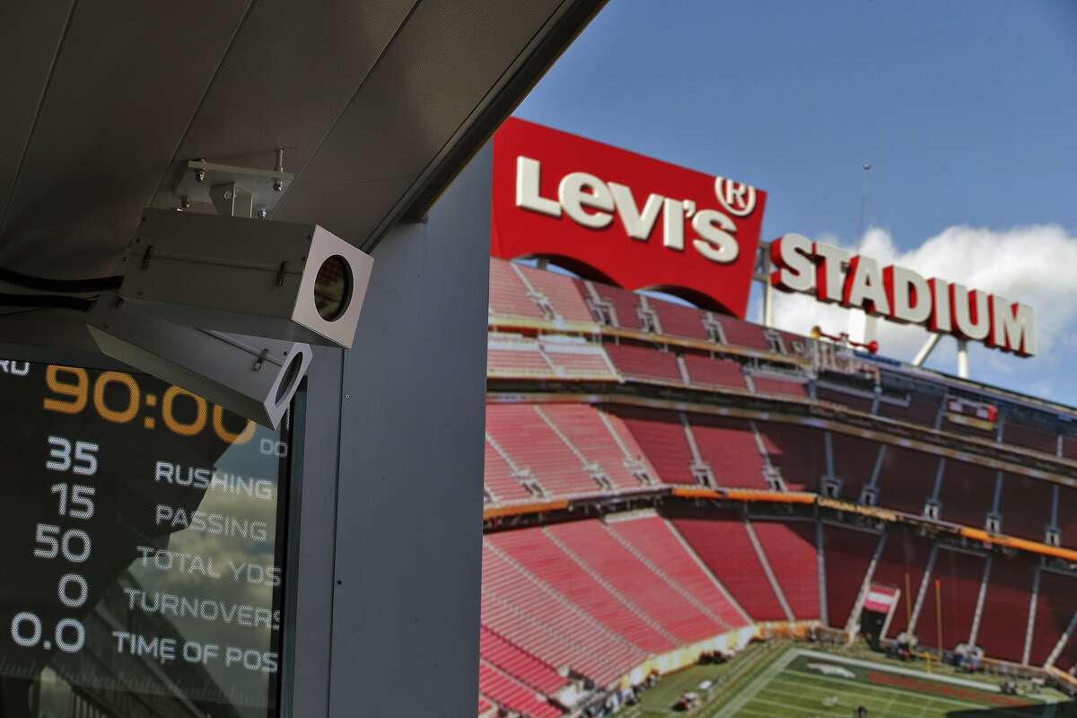 One of the 5K video sensors installed for the FreeD replay system at Levi's Stadium in San Clara, Calif., on Tuesday, February 2, 2016.
