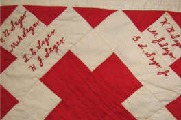 The Kent Historical Society has announced it is the beneficiary of the Kent Quilters newest project, a “Signature Quilt,” which will permanently preserve signatures from full- and part-time Kent residents. For a suggested minimum donation of $5, residents are invited to sign a muslin square in permanent ink by Feb. 15 by stopping by the town clerk’s office at Kent Town Hall during business hours. Above is an example of a signature quilt, in this case the quilt, which is dated 1894, the historical society received from the First Congregational Church of Kent.