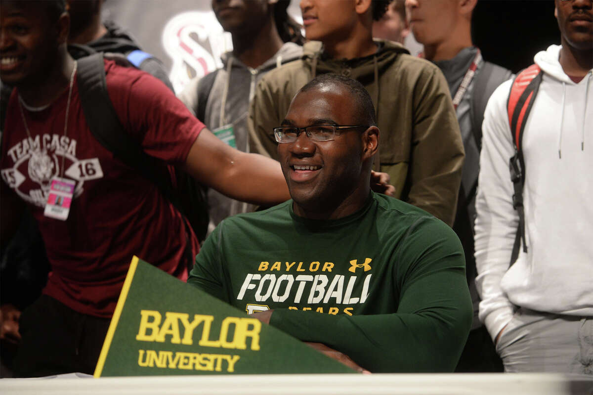 Silsbee's Patrick Hudson announces his decision to attend Baylor University during a special program at the school on Wednesday. Photo taken Wednesday, February 03, 2016 Guiseppe Barranco/The Enterprise