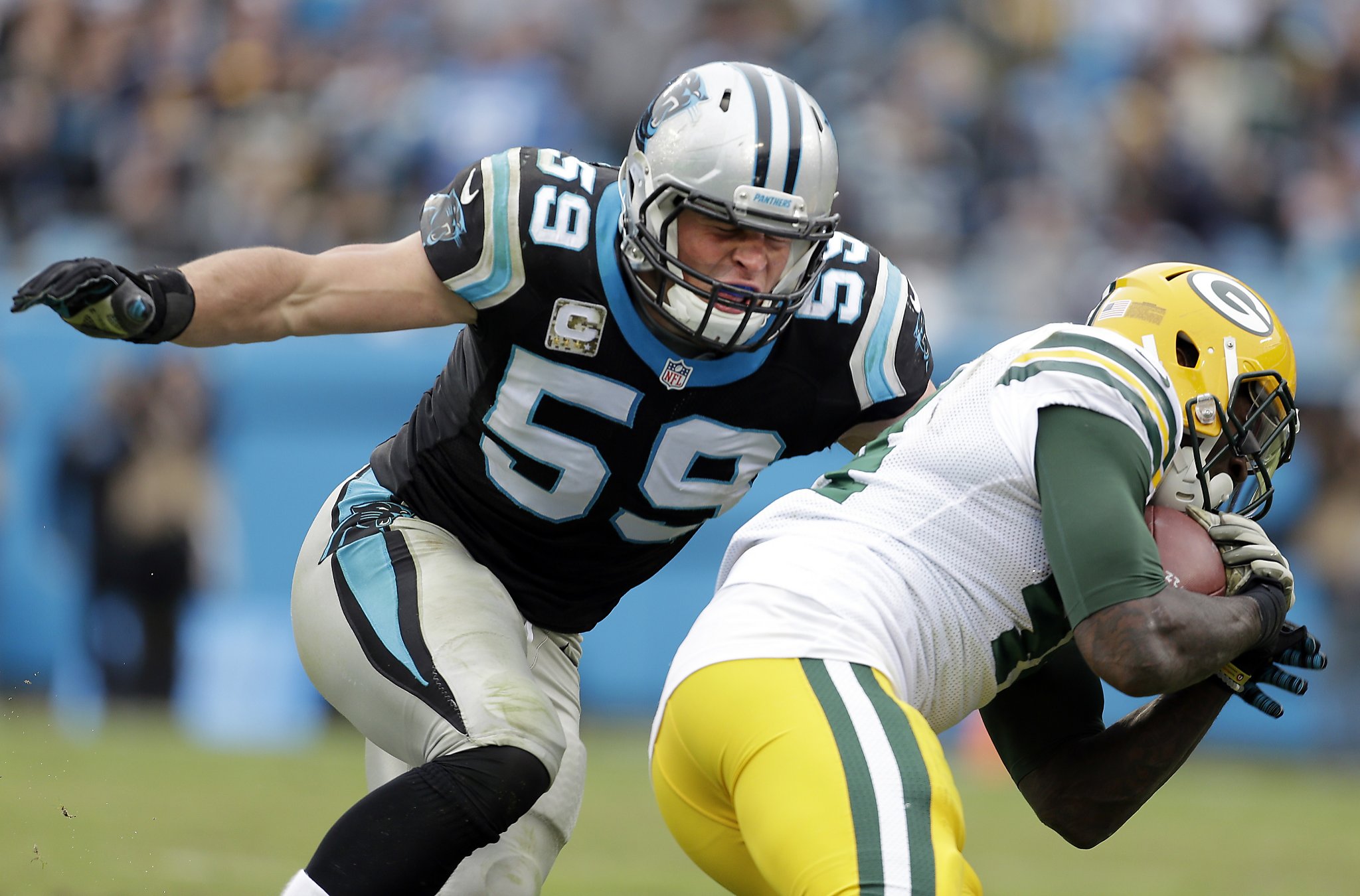 Behind-the-scenes with Luke Kuechly at Media Day