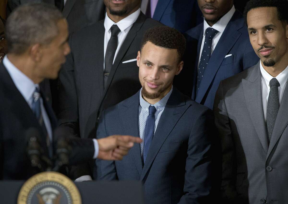 Golden State Warriors meet President Obama at the White House