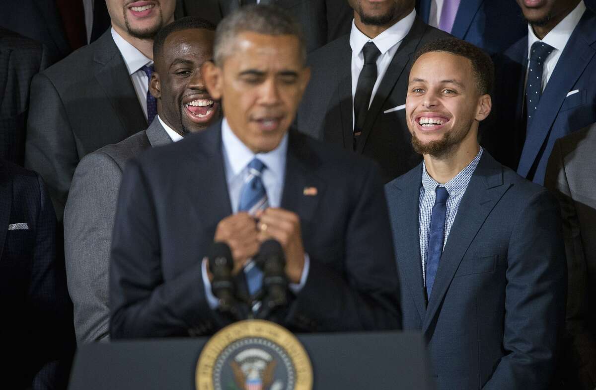 Golden State Warriors meet President Obama at the White House