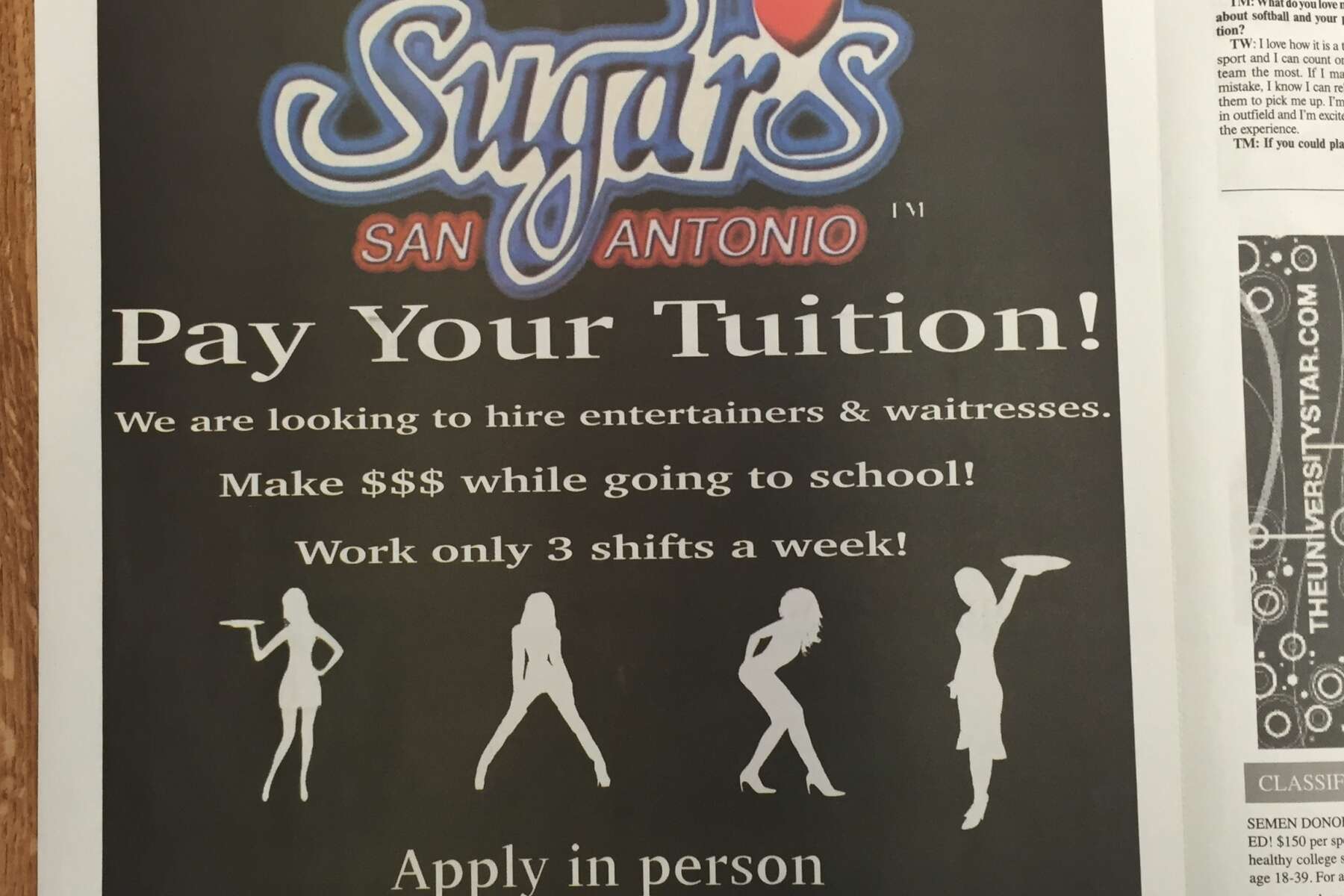 San Antonio strip club Sugar's recruiting Texas State students in newspaper  ad: 'Pay your tuition'