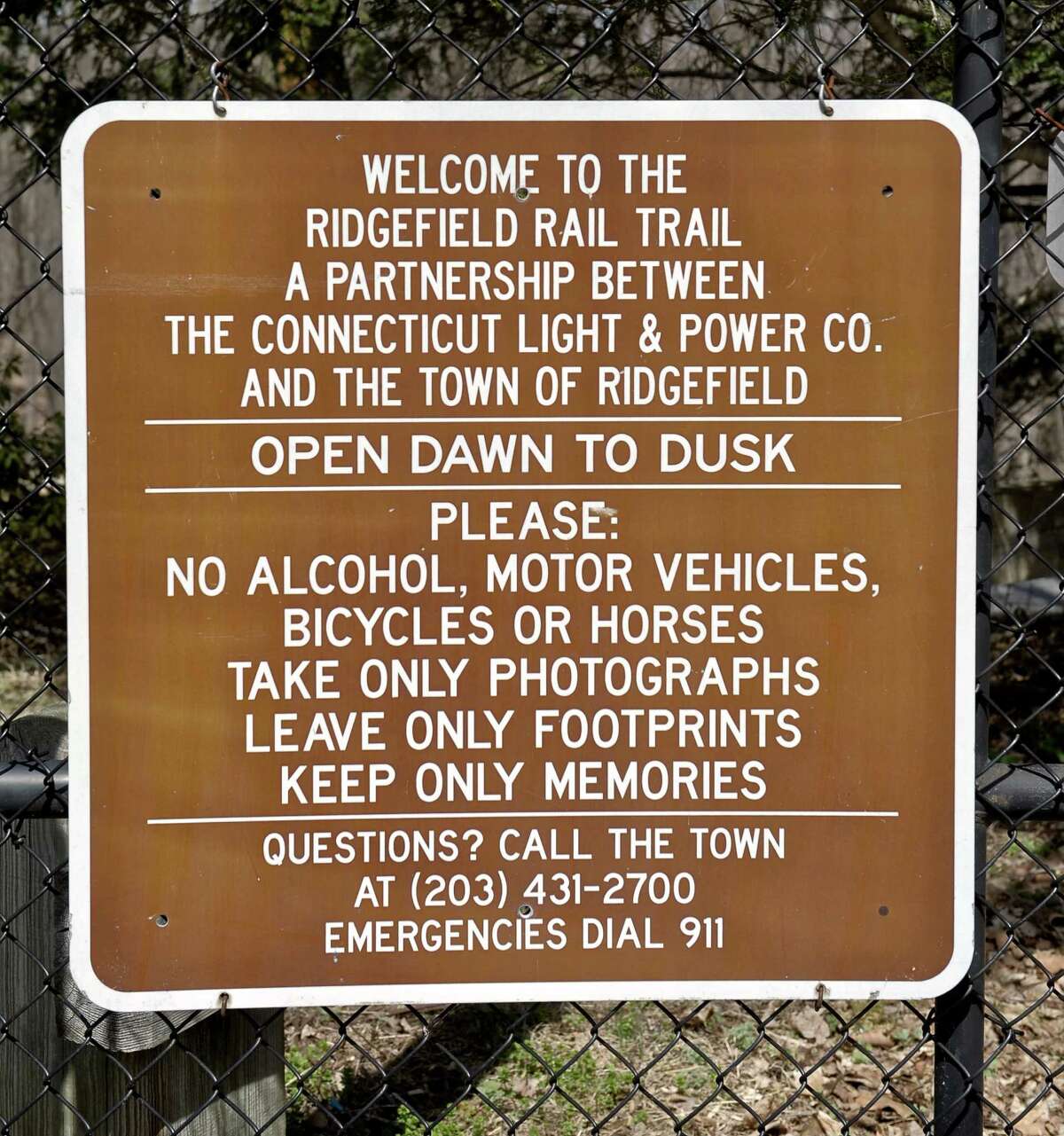 The Ridgefield Rail Trail runs 2.3 miles from downtown Ridgefield to the Branchville area of the town. Wednesday, April 15, 2015, in Ridgefield, Conn.
