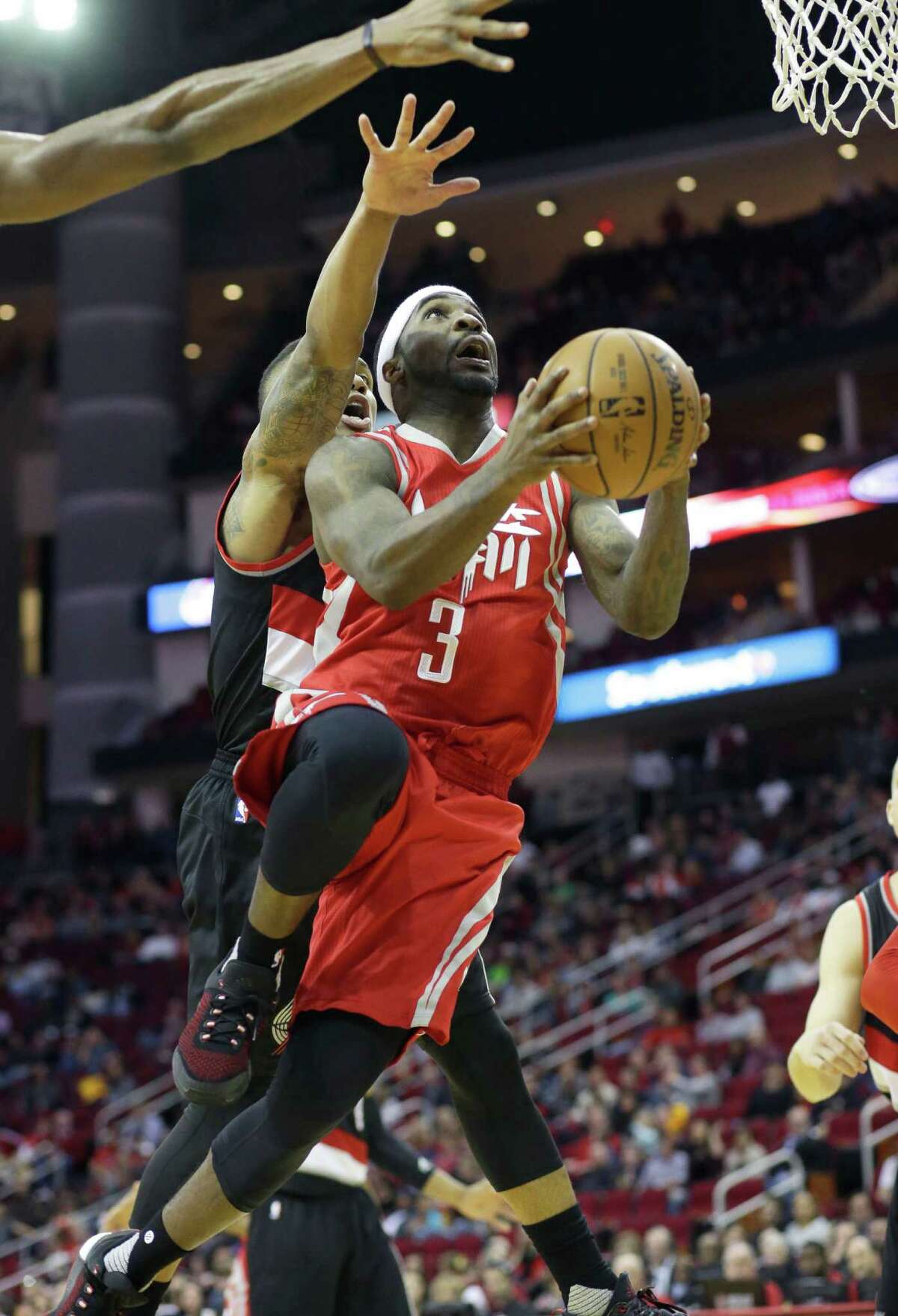 Guard Ty Lawson and the Rockets faced an uphill climb for most of the night against the Trail Blazers.