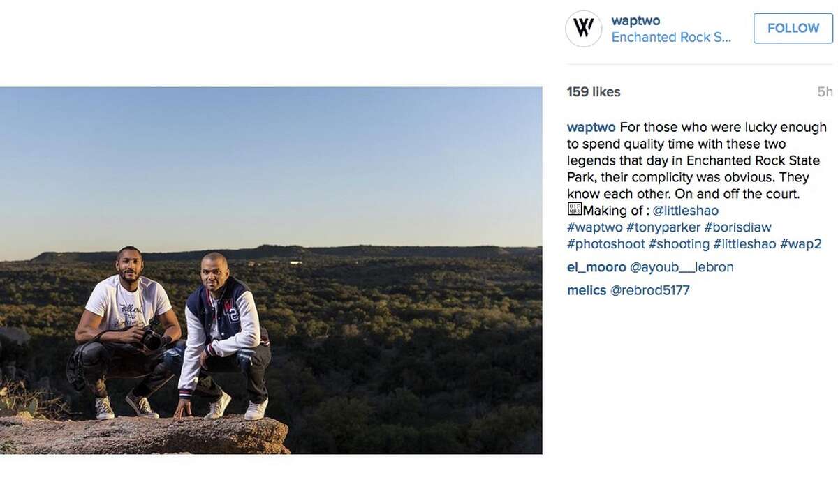 Tony Parker and and another former Spur, Boris Diaw, also once embarked on a photo shoot at Enchanted Rock State Park to model some designs from Wap Two, Parker's clothing and apparel company.