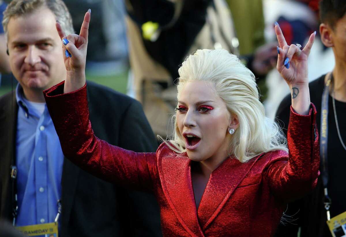 Singer Lady Gaga performs during Super Bowl 50 between the Denver Broncos and the Carolina Panthers at Levi's Stadium on February 7, 2016 in Santa Clara, California.