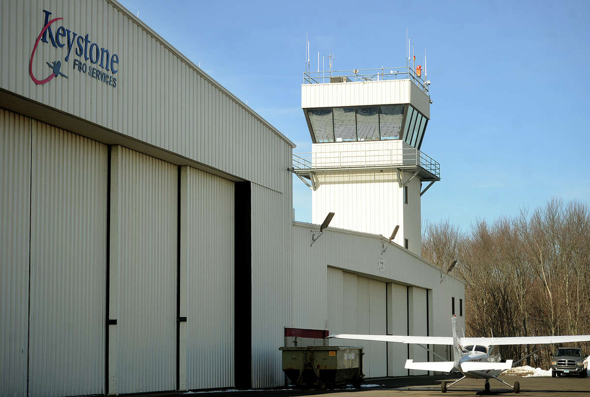 The control tower at Oxford Airport on Sunday, February 7, 2016. Nick Tramontano, known to some as the "mayor" of Oxford Airport, was killed in a plane crash with former Sikorsky president Jeffrey Pino in Arizona on Friday in a World War 2 era P-51 Mustang fighter plane owned by Pino.