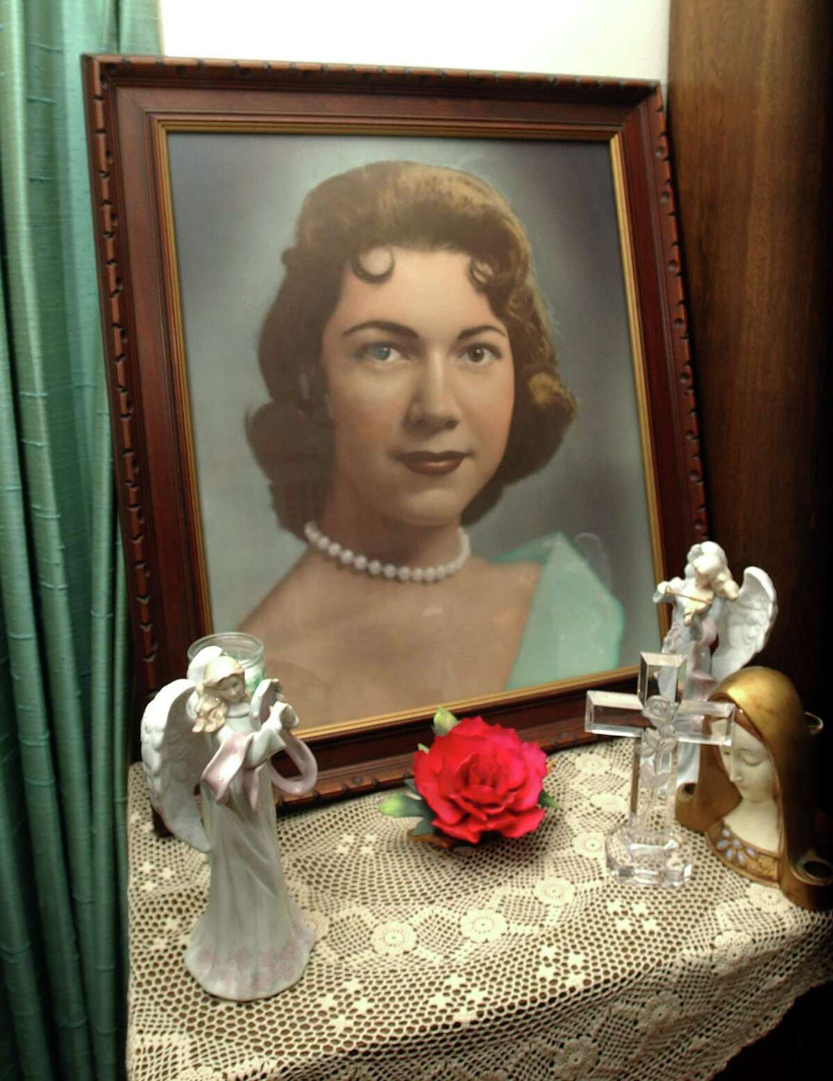 A portrait of Irene Garza, 25, is seen at her aunt’s home Herlynda De La Vina in Edinburg. Irene was killed in 1960.