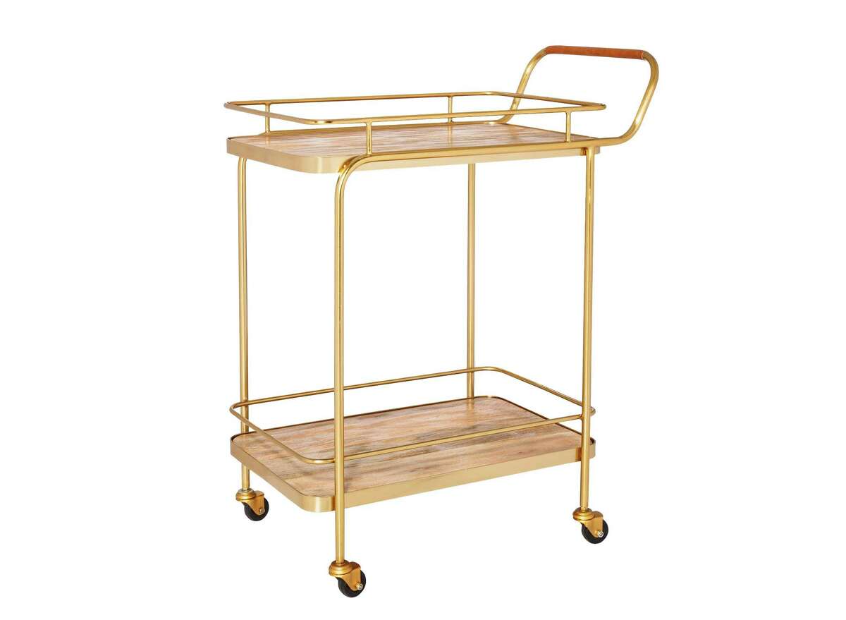 Threshold metal/wood/leather bar cart from Target, retails for $129.99.