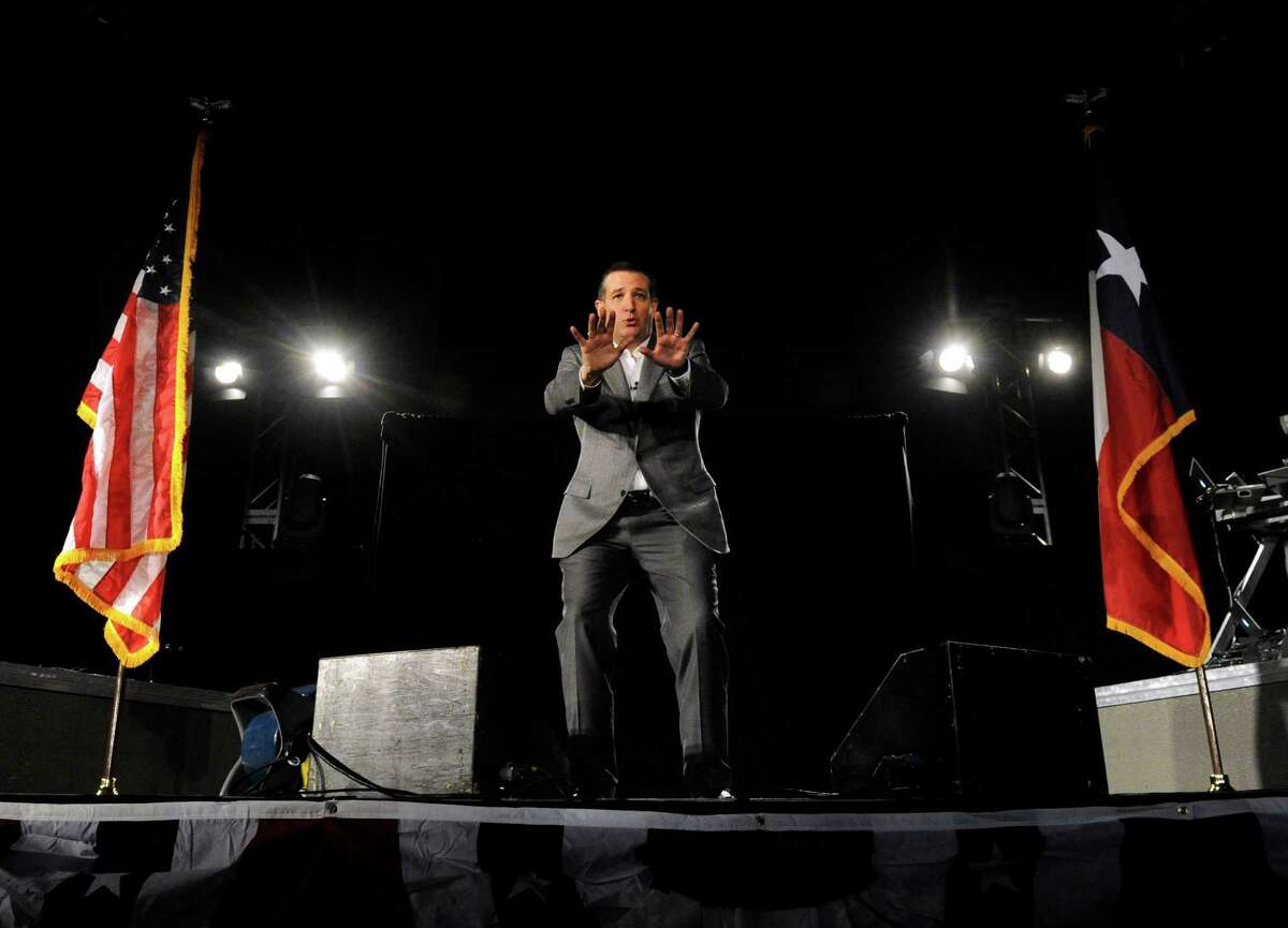 Ronald W. Erdrich/Reporter-News U.S. Senator and presidential candidate Ted Cruz speaks during a rally Tuesday night Dec. 29, 2015 in Cisco. The "Reigniting the Promise Community Rally" was sponsored by the Keep the Promise Super PAC and held at the Myrtle Wilks Community Center.